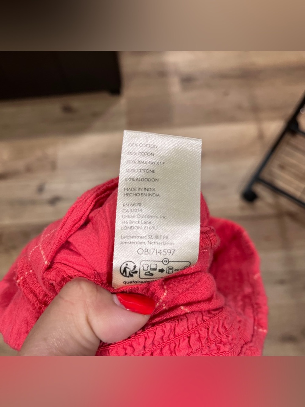 Free People Lunar Cove Wide-Leg Pants Red Combo Sz small Boho Plaid - Picture 7 of 7